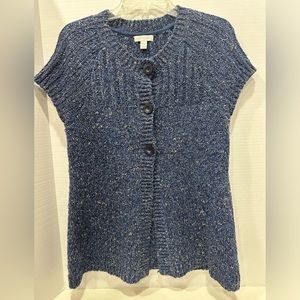 Blue & Brown Charter Club Short Sleeve Sweater Size Medium